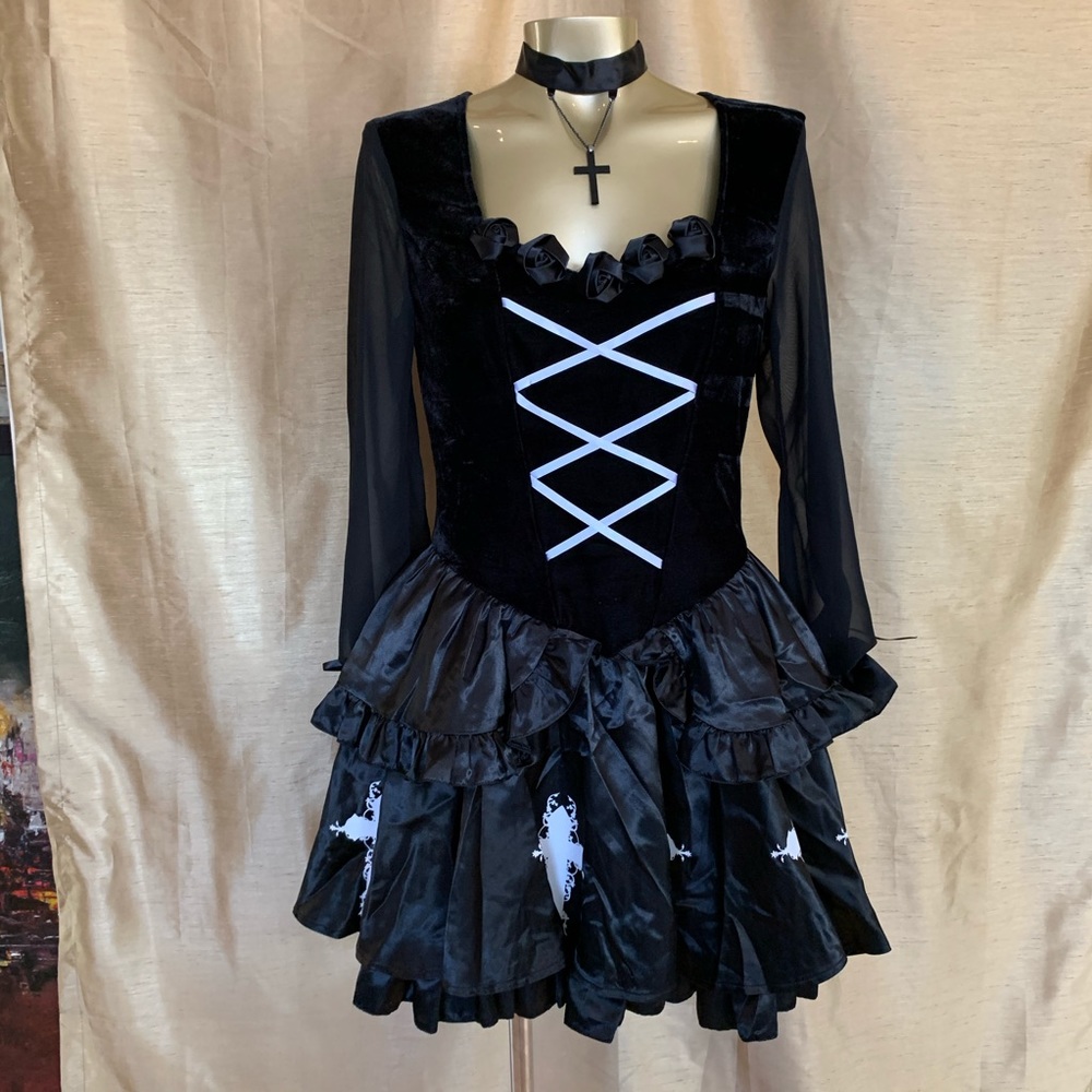 Halloween Cosplay Costume Women Sexy Evil Gothic Dark Scary Nun Dress